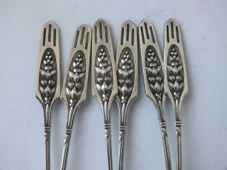 Stylish Set of 6 Art Nouveau 800 Standard Solid Silver Coffee Spoons/ 10 cm 2