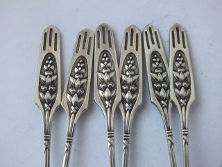 Stylish Set of 6 Art Nouveau 800 Standard Solid Silver Coffee Spoons/ 10 cm 3