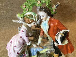 Antique volkstedt dresden sitzendorf porcelain figurine Large Courting Couple 2