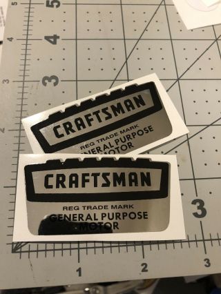 Craftsman Motor Vintage 1958 60’s Decal Crown Black On Chrome 2 1/2 Set 2