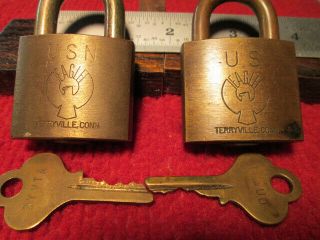 2 Vintage Eagle Padlocks W/keys