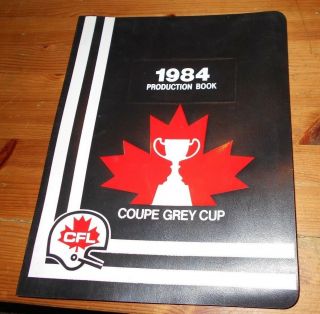 Edmonton 1984 Cfl Football Grey Cup Production Book / Schedule Map Layout