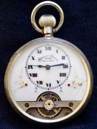 Hebdomas 8 Day Solid Silver Pocket Watch Import Mark London 1919