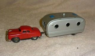 Vintage Japan Tin Friction Toy Car And Camper