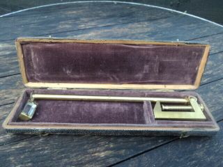Rare,  Mid - Nineteenth C. ,  Early Victorian,  Brass Camera Lucida In Shagreen Case.