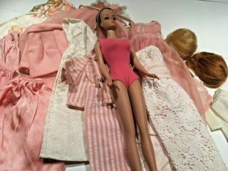 Vintage Fashion Queen Barbie Doll & Wigs W Pink Theme Dress,  Skirts,  Ot Heels