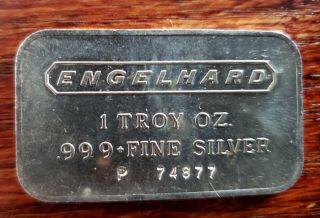 Vintage 1 Oz Engelhard Silver Bar