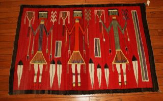 An Exceptional Antique Authentic Navajo Yei Rug 3 