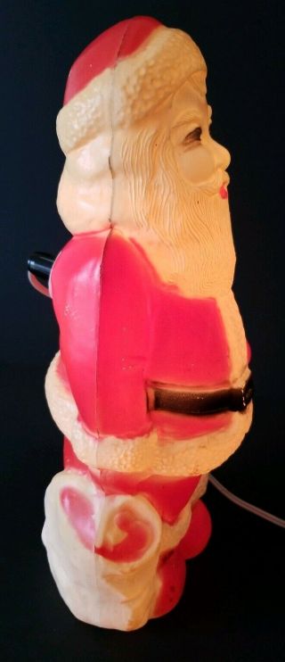 Christmas Vintage Union Products Lighted Blow Mold Plastic Santa Claus 13.  5 