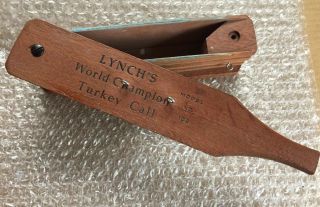 Vintage - M L Lynch World Champion Wild Turkey Box Call Model 102 Liberty Miss.