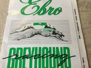 Ebro Greyhound Racing Program Sept 7,  1987 Florida 2