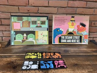 Vintage The Sesame Street Ernie And Bert Colorforms Deluxe Playset