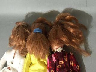 3 X VINTAGE 1970 ' S RED HAIRED SINDY DOLLS DOLL 3