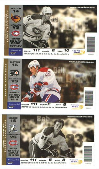 2002 - 03 Montreal Canadiens Vs Lightning Nhl Hockey Ticket Bob Gainey