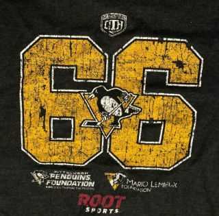 Old Time Hockey Mario Lemieux Foundation Pittsburgh Penguins T - Shirt Men 