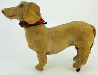 Antique French Roullet & Decamps Wind Up Walking Dog Dachshund Ca1910