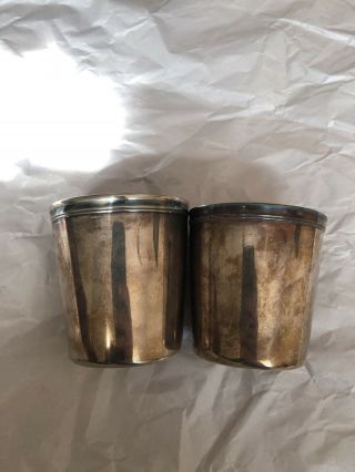 2 Vintage Christofle Silver/silver Plate 2 Cups For Wedding And Old