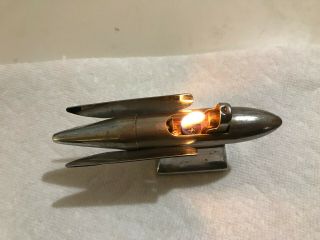 Vintage Chrome Torpedo Rocket Made In Occupied Japan Table Lighter