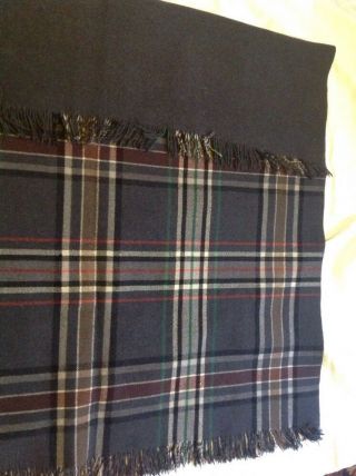 Vintage Wool Blanket Rug Tartan Glamping