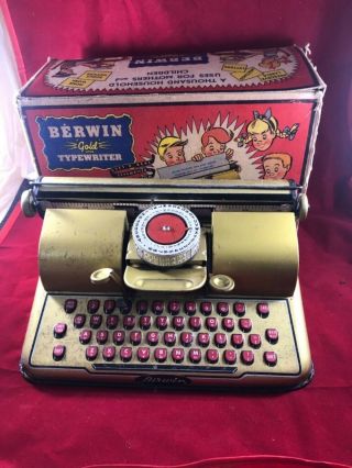 Toy Typewriter Berwin Tin Child 