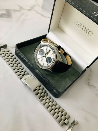 Vintage Seiko 6138 8020 Panda Automatic Chronograph Watch,  Boxed,  Rare