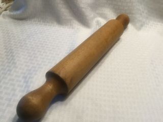 Vintage Rustic Hand Turned One Piece Solid Wood Rolling Pin 17”