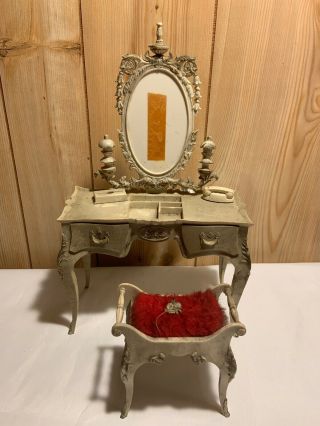 Vintage Susy Goose / Barbie Doll Furniture With Bench And Phone 1964 Mattel