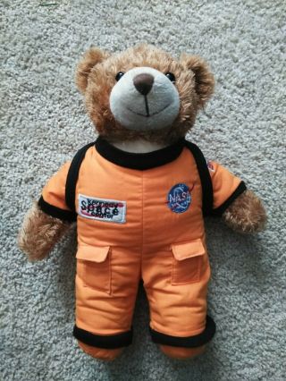 Kennedy Space Center Nasa Astronaut 12 " Crew Bear Teddy Plush Toy Orange Vtg?
