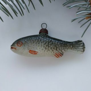 Rare Fish Antique Vintage Russian Glass Ussr ☭ Christmas Ornament 1950s к3
