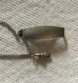 Antique Art Deco Sterling Silver Pocket Watch Fob & Chain,  R.  M.  &co