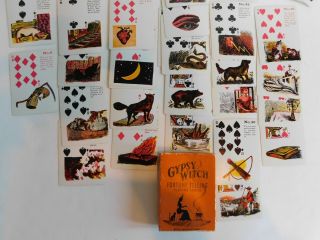 Vintage Halloween Gypsy Witch Fortune Telling Card Game Halloween Decor For Fall