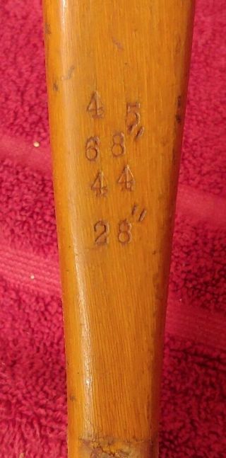 Vintage Unbranded Wooden Hunting Long Bow 68 " Archery