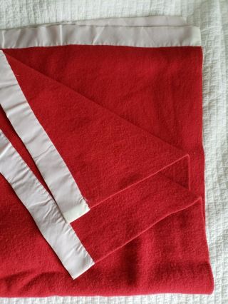 Vintage Red Wool Blanket Full Size