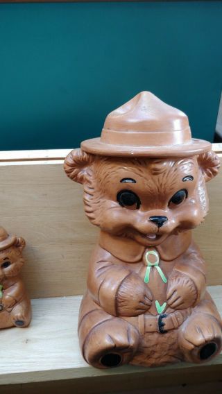 Vintage 1960s Twin Winton Ranger Bear Cookie Jar/smokey The Bear