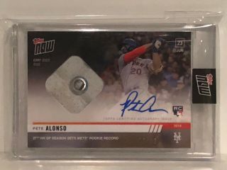 2019 Topps Now Pete Alonso Rc First Topps Now Relic Auto /99 York Mets Roy