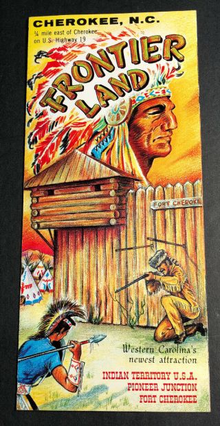 Vintage Cherokee North Carolina Travel Brochure Frontier Land Indian Chief