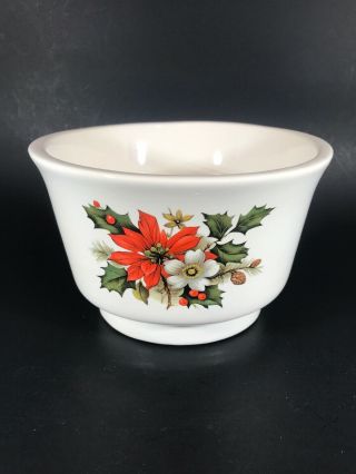 Vintage Haeger Pottery 6 " Christmas Bowl Planter Sticker Holidays Gifts