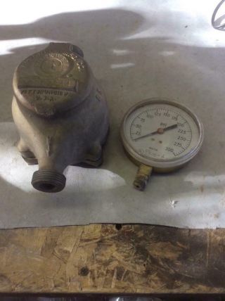 Vintage Rockwell Brass Water Meter With Water Pressure Gauge Steam Punk