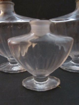 3 Small Vintage Baccarat Crystal Perfume Bottle.  Empty Guerlain.  Clear Glass 3