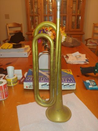 Vintage Rexcraft Us Regulation Military Brass Bugle Horn