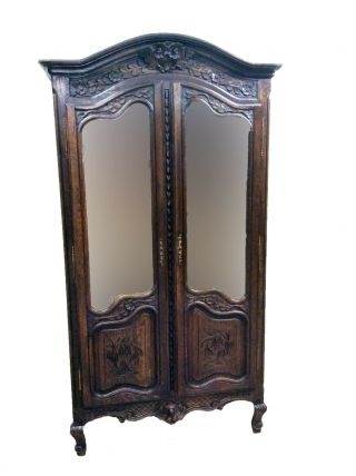 Lovely Antique French Bridal Armoire,  Oak,  1920 