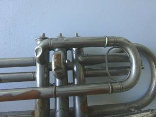 Vintage Advance Silver Trumpet or Cornet,  has wear 2