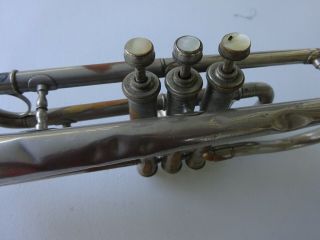 Vintage Advance Silver Trumpet or Cornet,  has wear 3