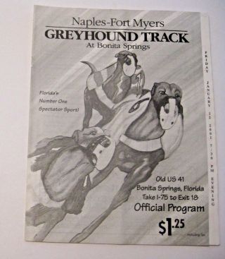 Vintage 2001 Sports Greyhound Dog Racing Race Track Program Florida