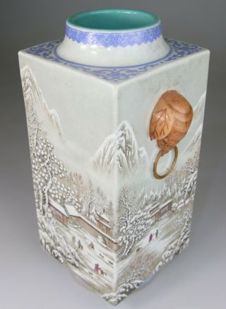 Antique Rare Chinese Porcelain Vase Famille Rose Gilt Mark - Republic Period