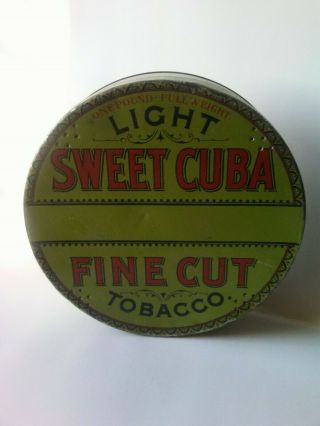 Vintage Sweet Cuba Tobacco Tin Humidor.