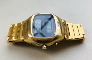Vintage & Rare 1972 Heuer GOLD Chronosplit Digital LCD Men’s Steel Watch 3