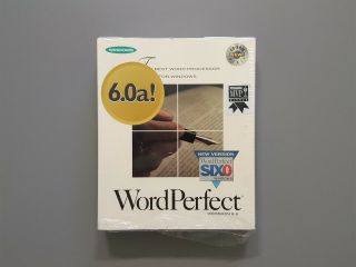 Wordperfect 6.  0a For Windows Vintage Boxed Set Complete Cd - Rom Word Processor