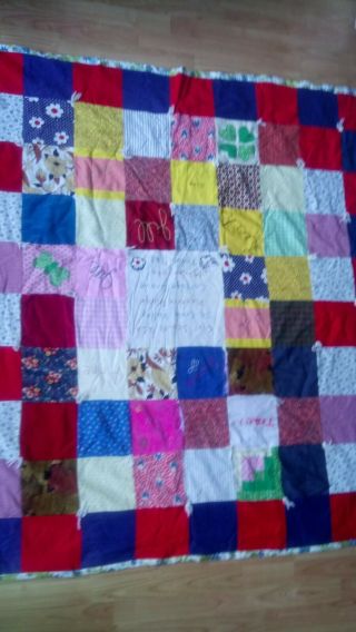 Hand Made Vintage American Girl Scouts Usa Patchwork Quilt