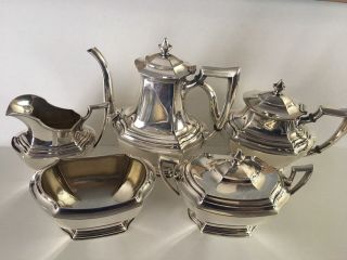 Rarely Offered Wallace Sterling Silver 5 Pc Coffee Tea Set The Washington 1850